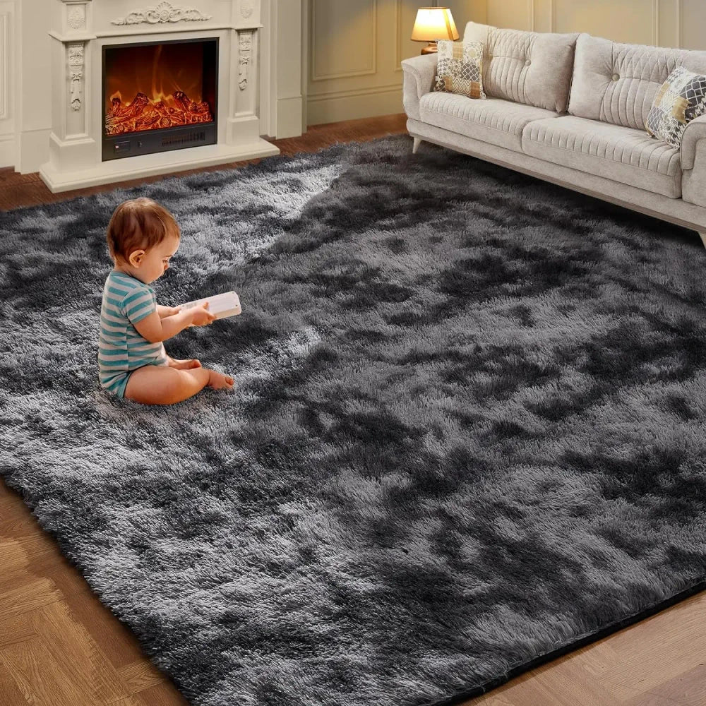 Tie-Dye Plush Area Rug