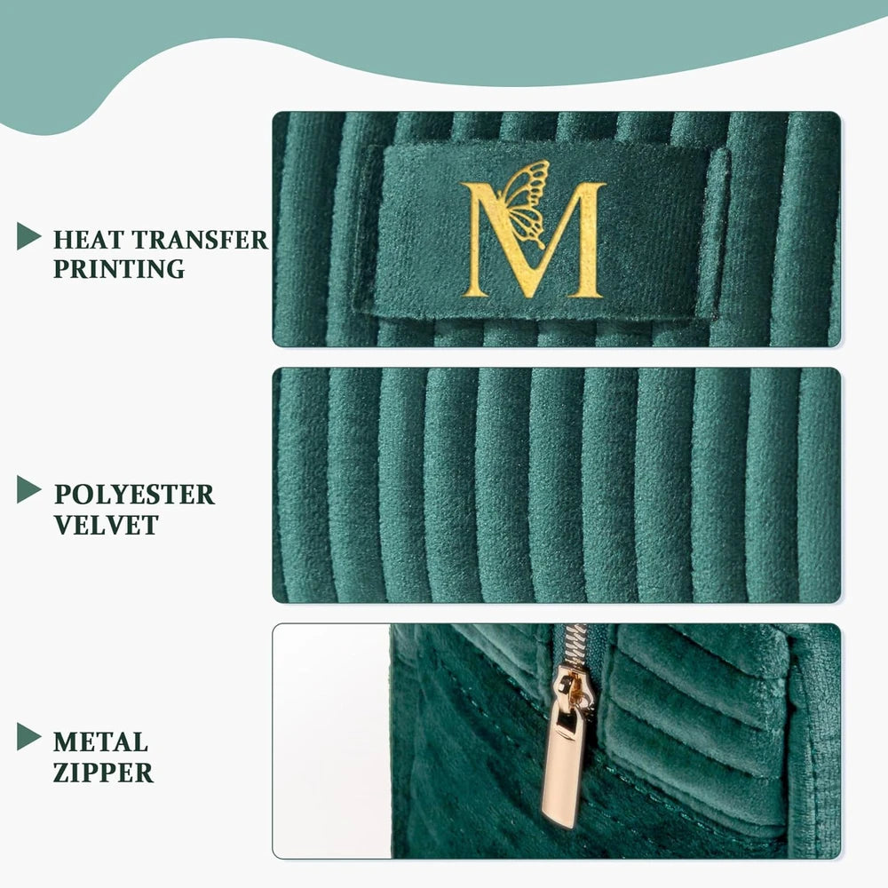 Monogrammed Velvet Makeup Pouch
