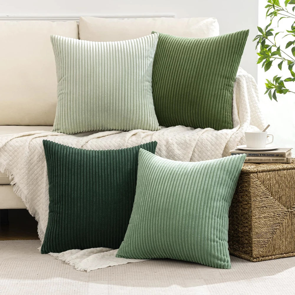 Miulee Corduroy Throw Pillow Covers