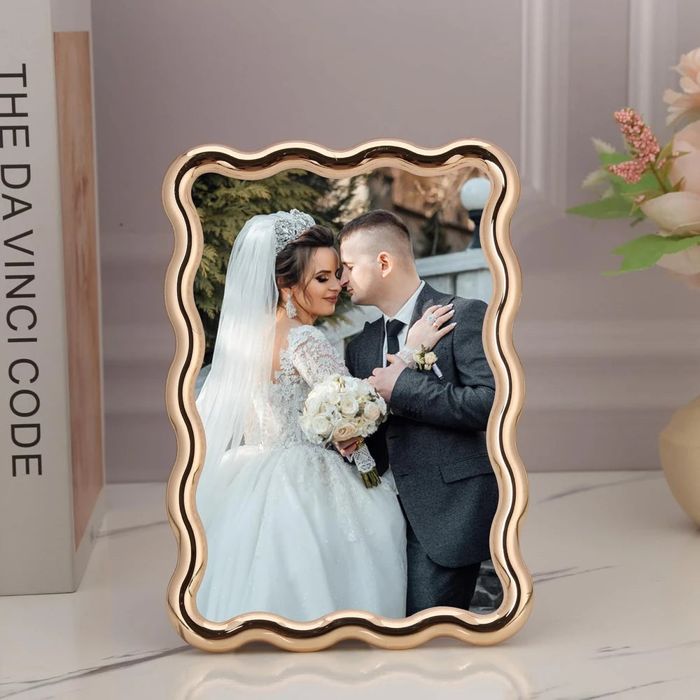 Gold Zinc Alloy Wave Picture Frame