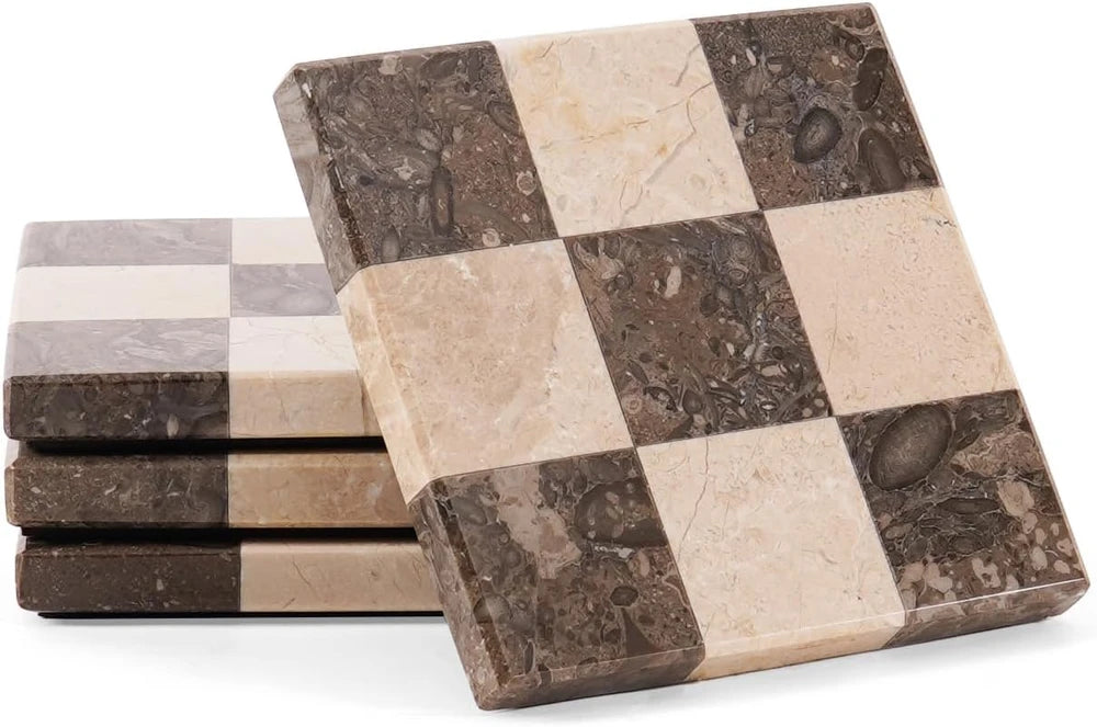 Handcrafted Marble Square Coasters