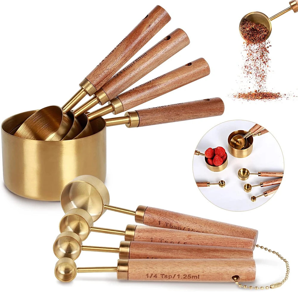 Gold Acacia Measuring Set