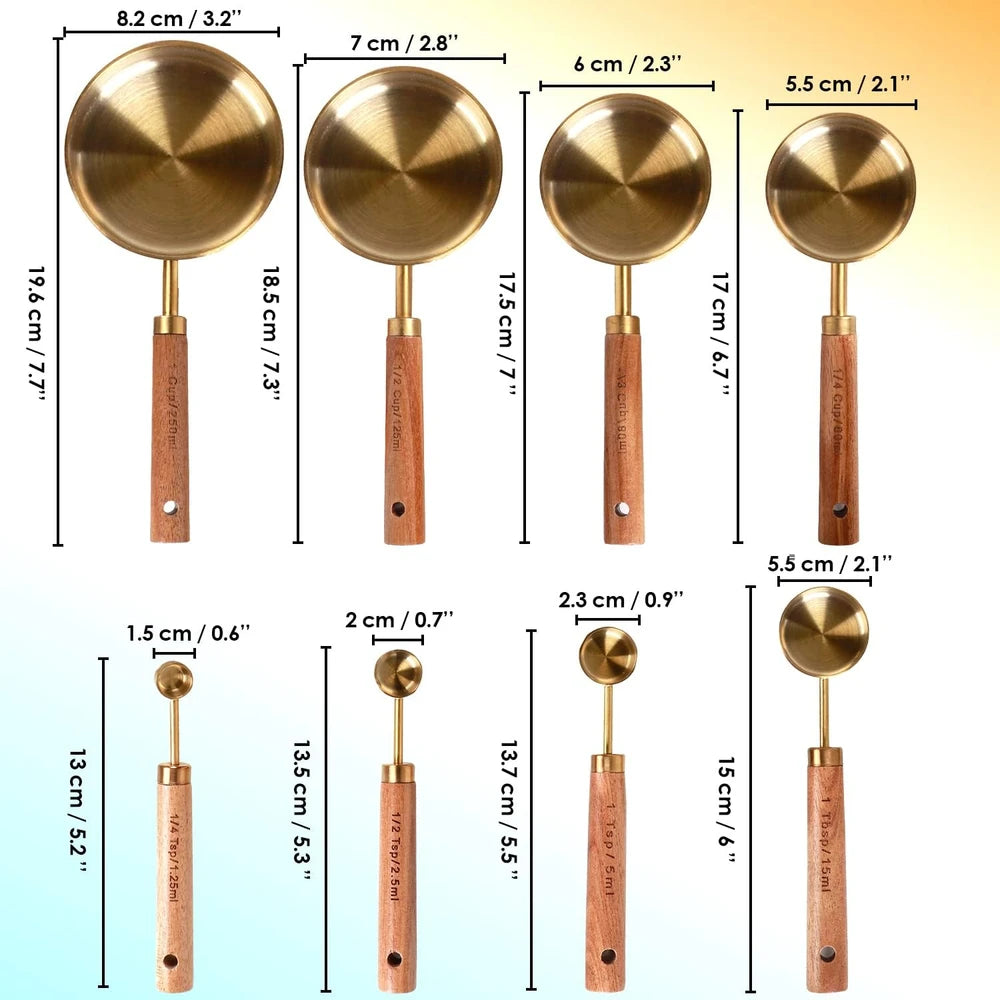 Gold Acacia Measuring Set