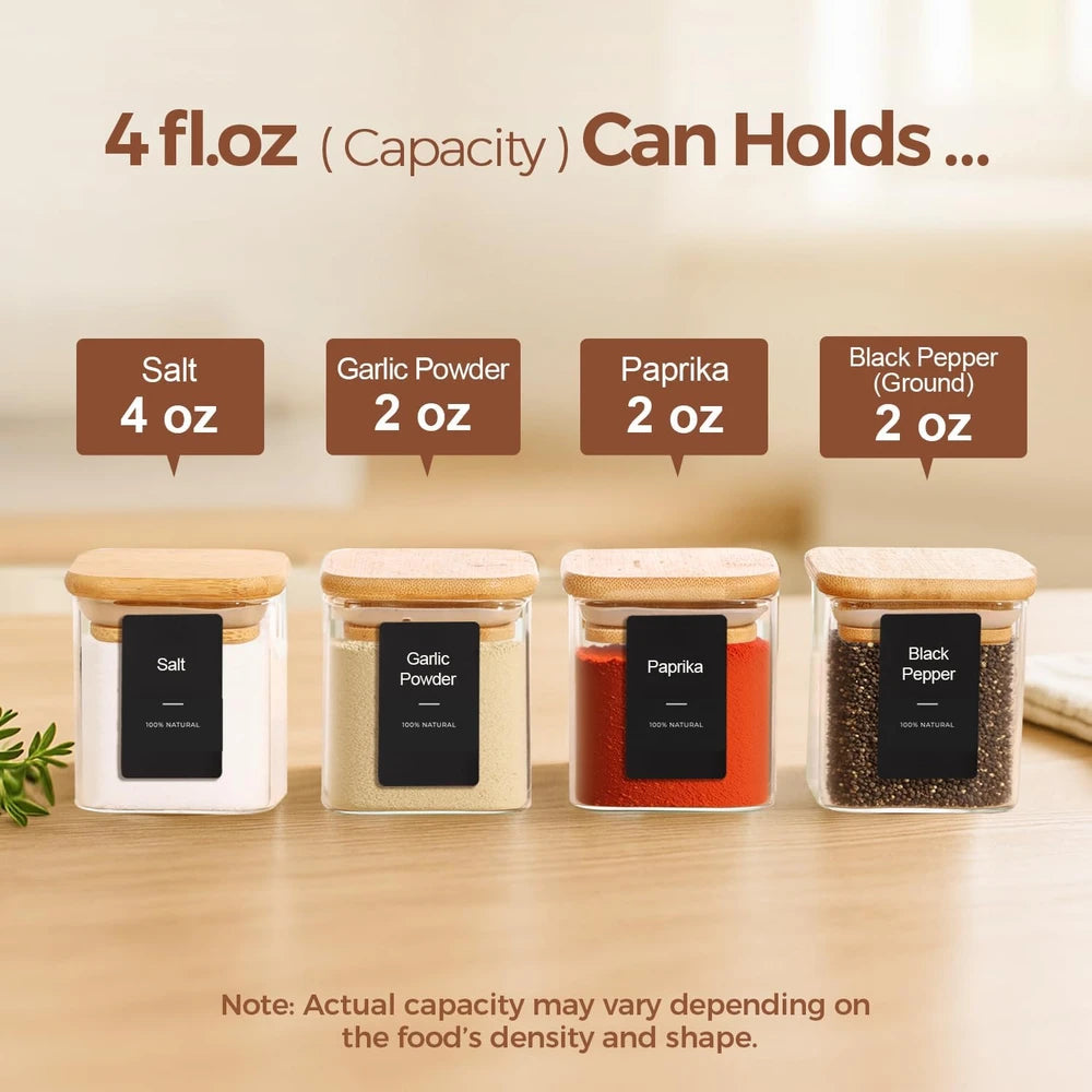 ComSaf Stackable Square Spice Jars