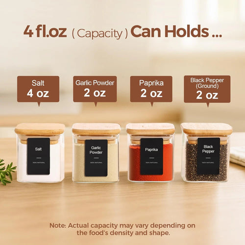 ComSaf Stackable Square Spice Jars
