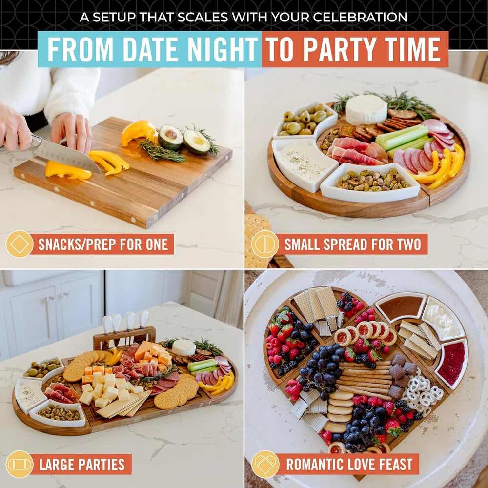 Magnetic Acacia Charcuterie Board Set