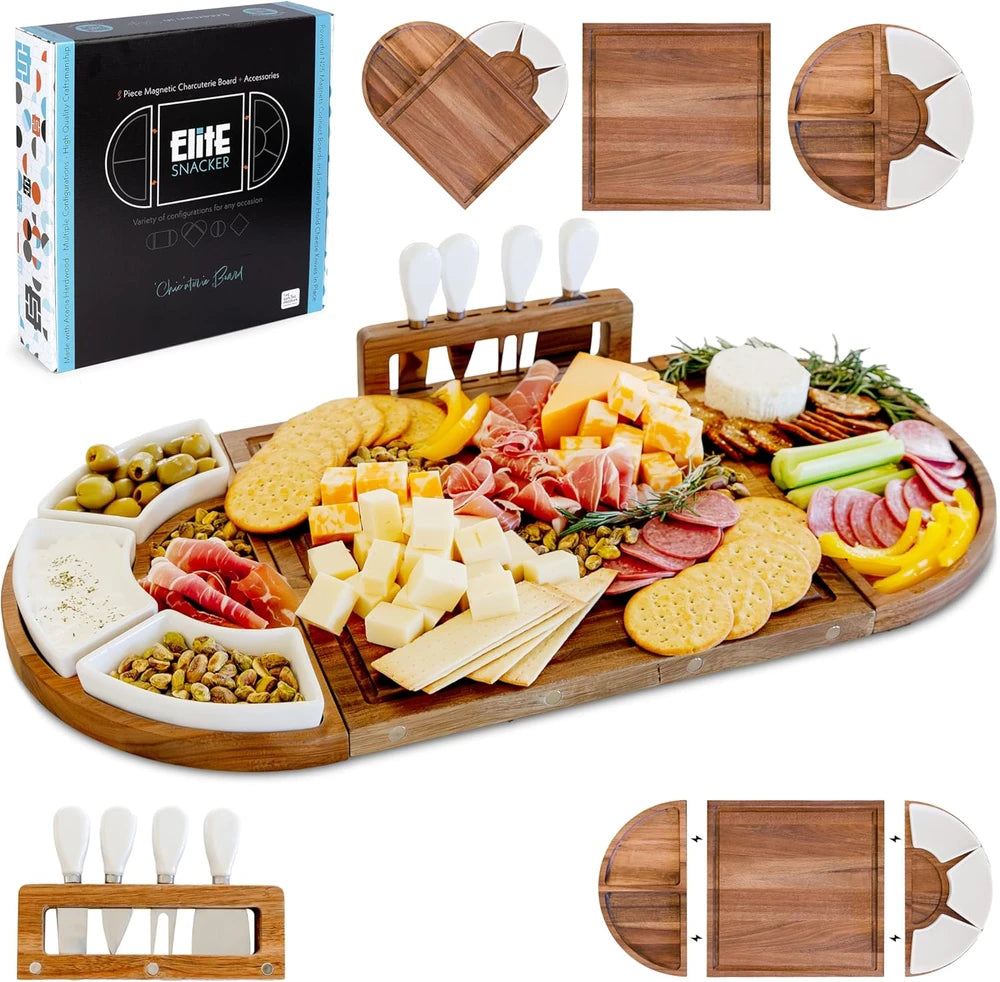 Magnetic Acacia Charcuterie Board Set