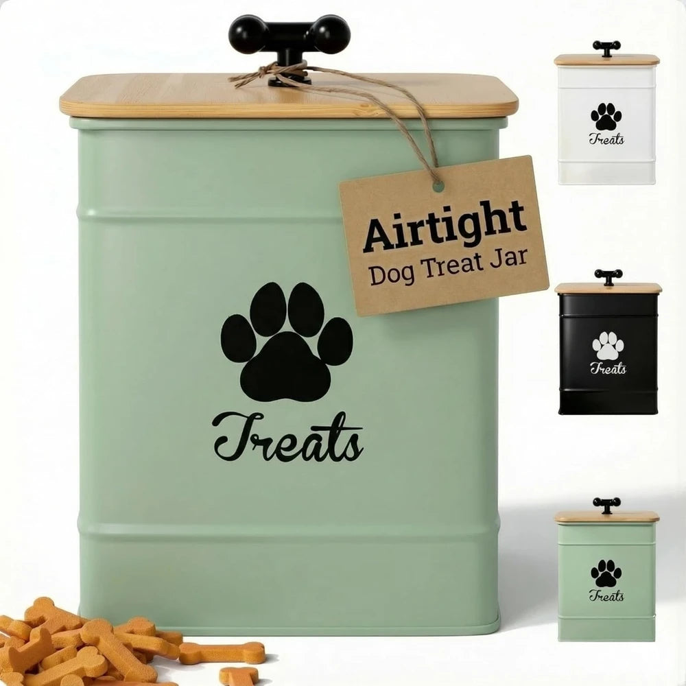 Airtight Iron Pet Treat Canister