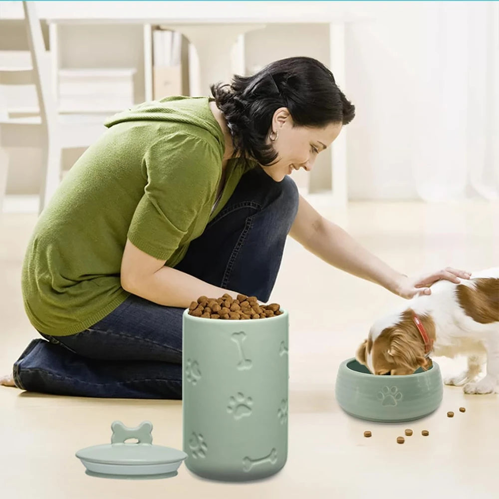 Airtight Ceramic Dog Treat Jar