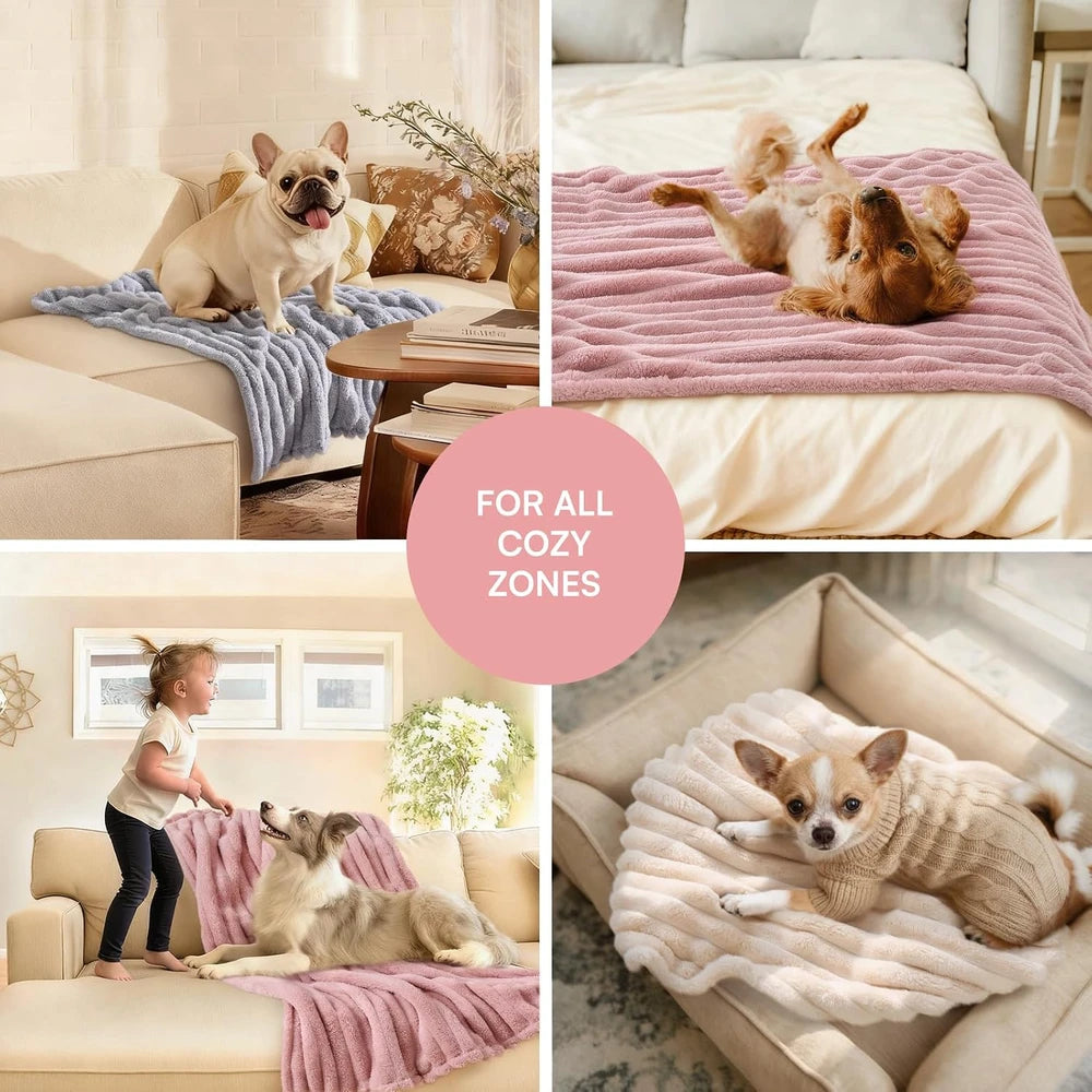 LinenLux Flannel Pet Blanket Set