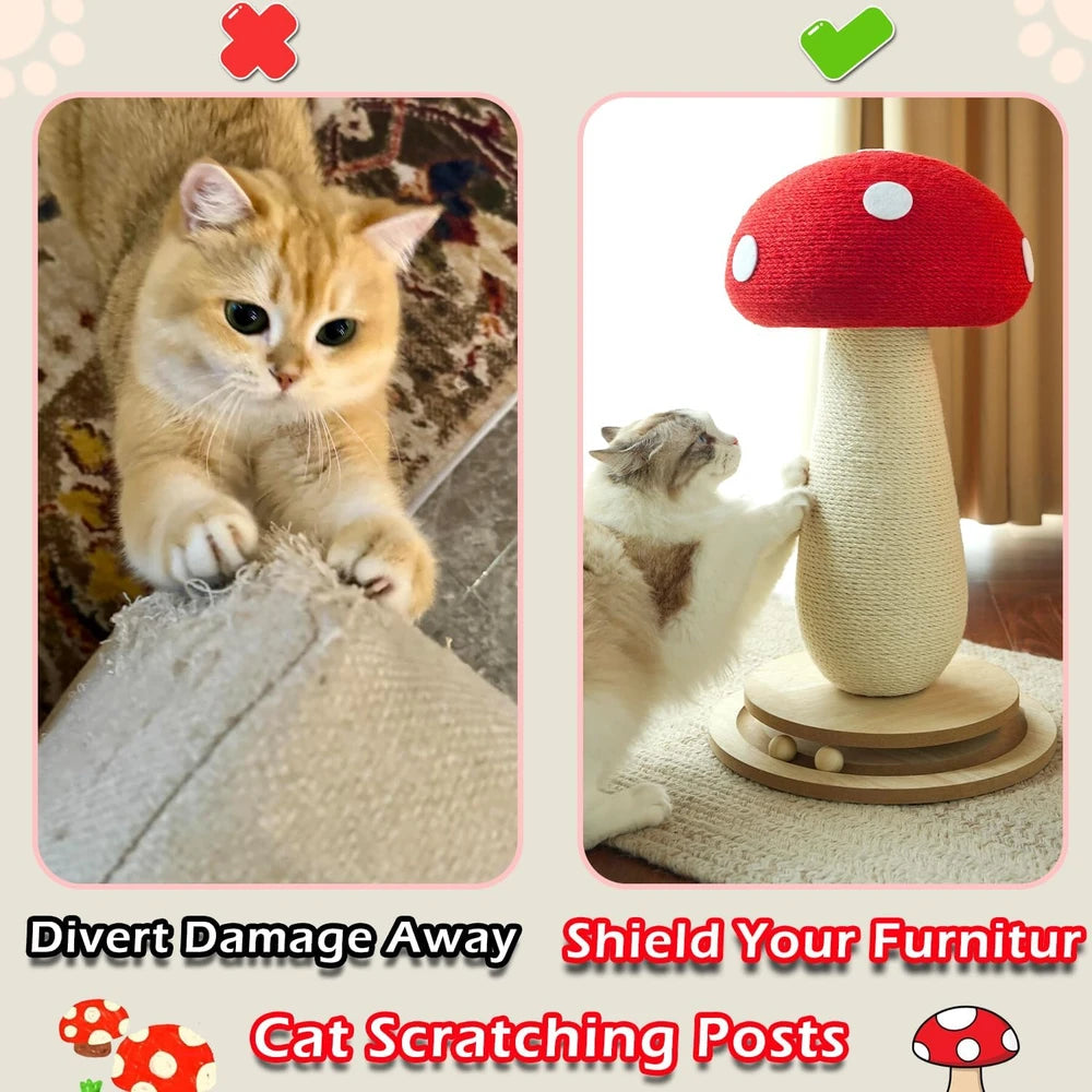 Mushroom Sisal Cat Scratching Post