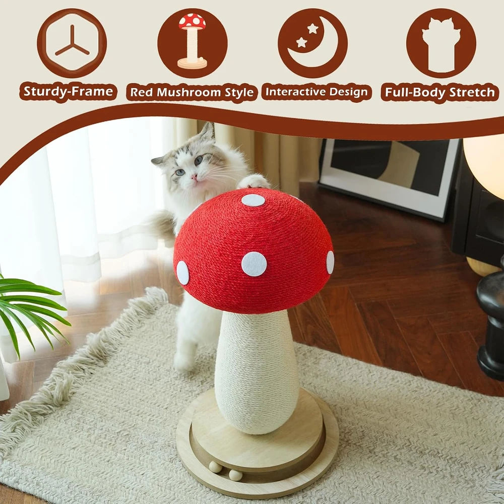 Mushroom Sisal Cat Scratching Post