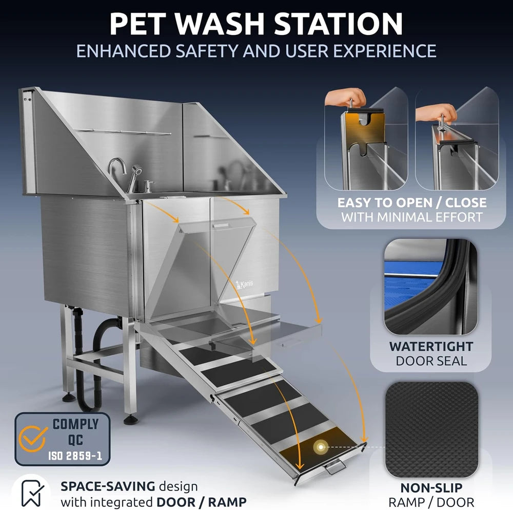 KANIS Stainless Steel Dog Wash Station