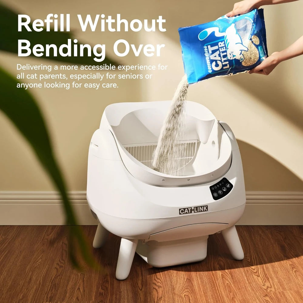 Open Top Self-Cleaning Litter Box