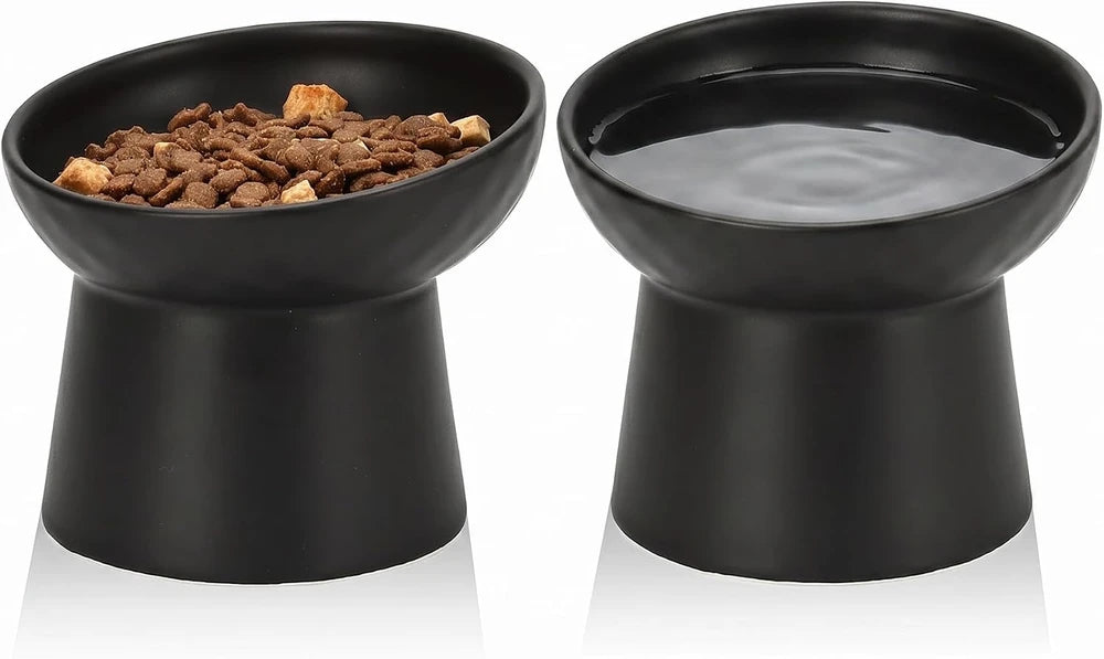 YauYik Elevated Ceramic Cat Bowls