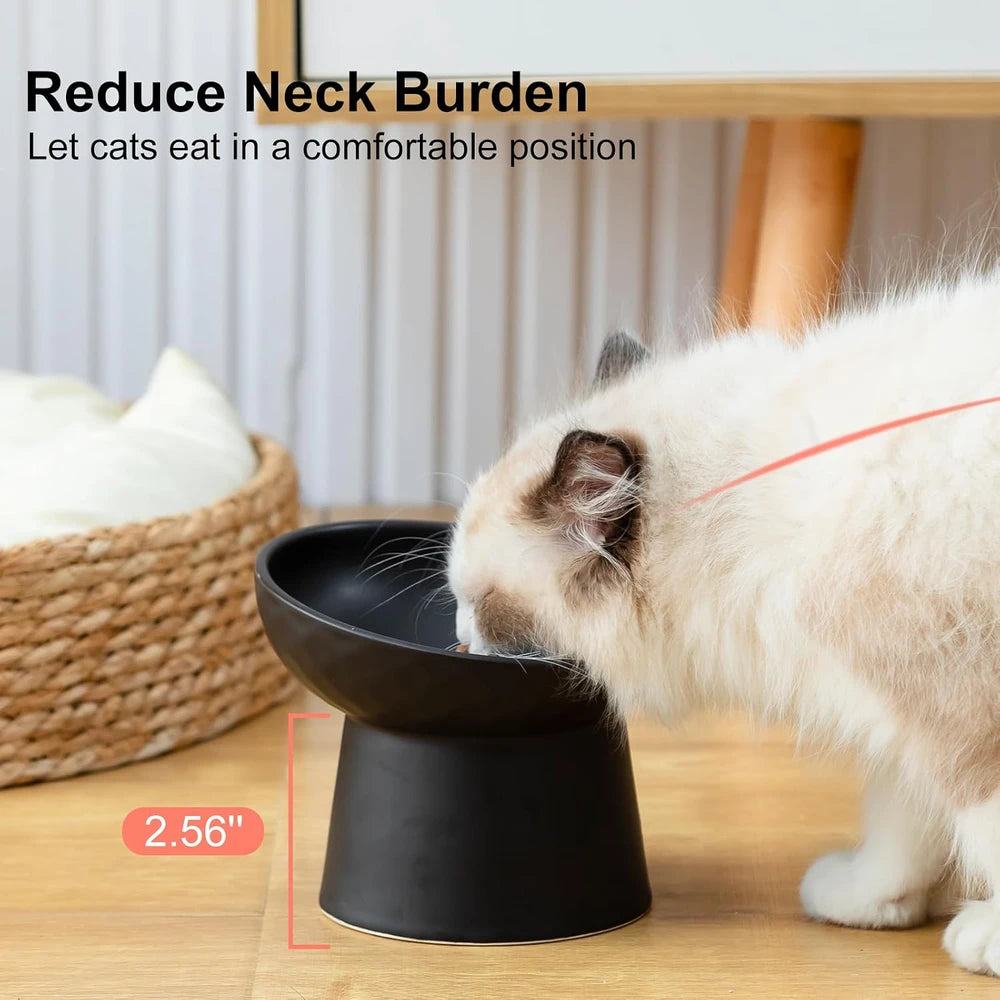 YauYik Elevated Ceramic Cat Bowls