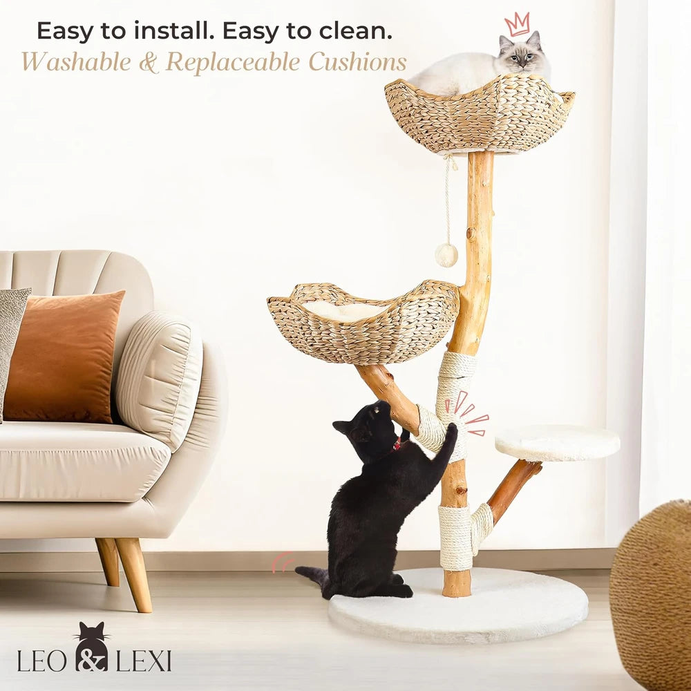 Leo & Lexi Modern Wood Cat Tree