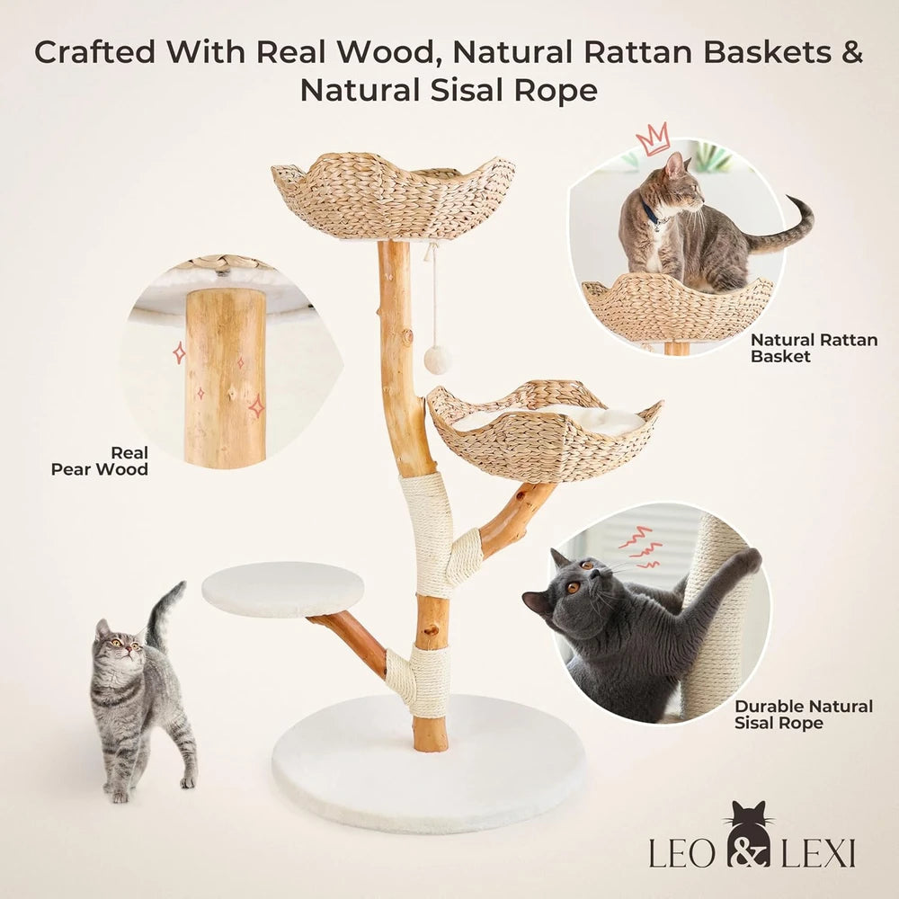 Leo & Lexi Modern Wood Cat Tree