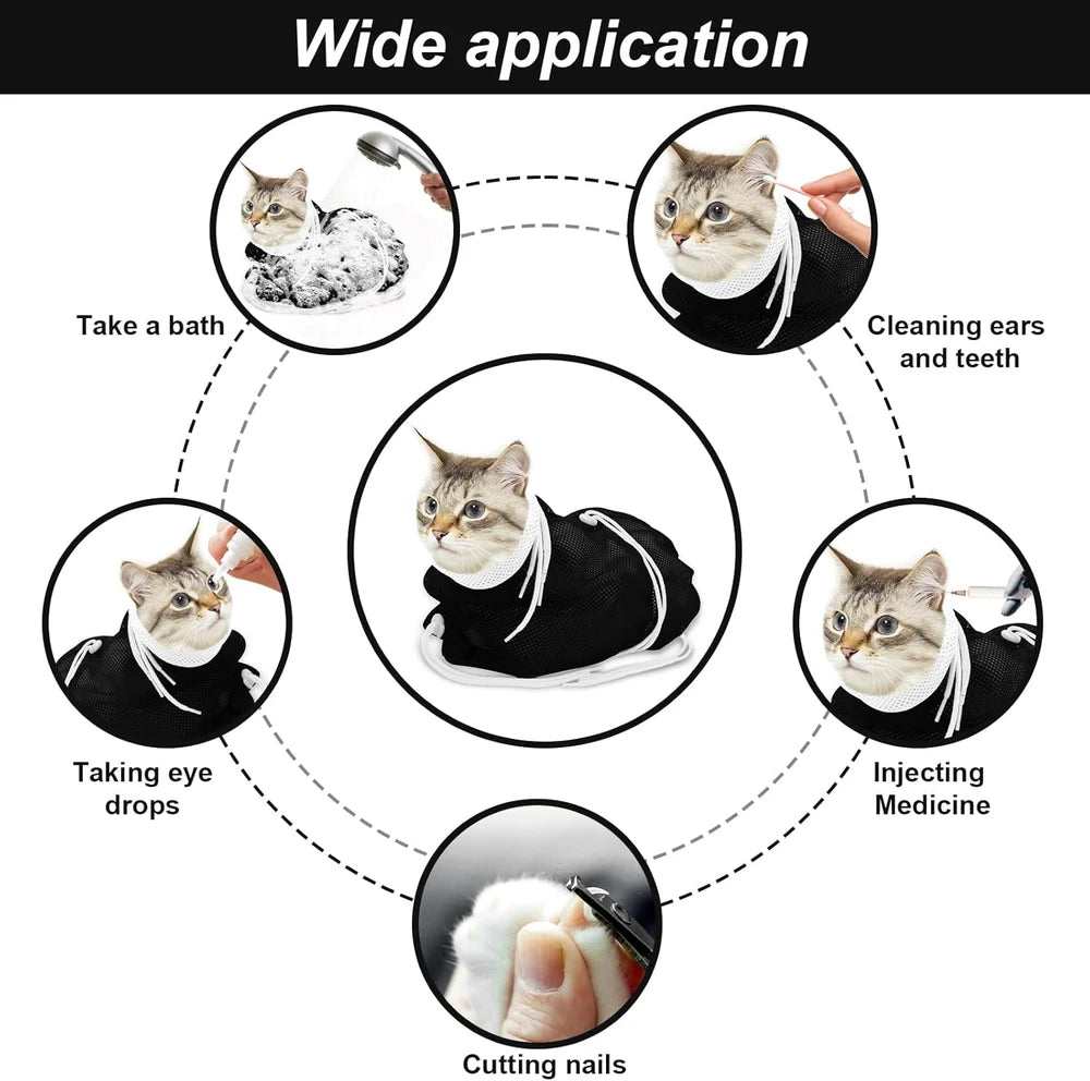 Adjustable Breathable Cat Bathing Bag