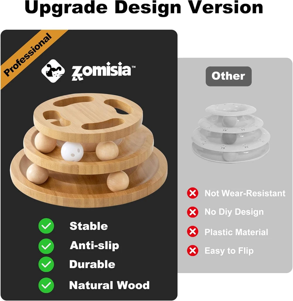 Zomisia Wooden Cat Ball Track