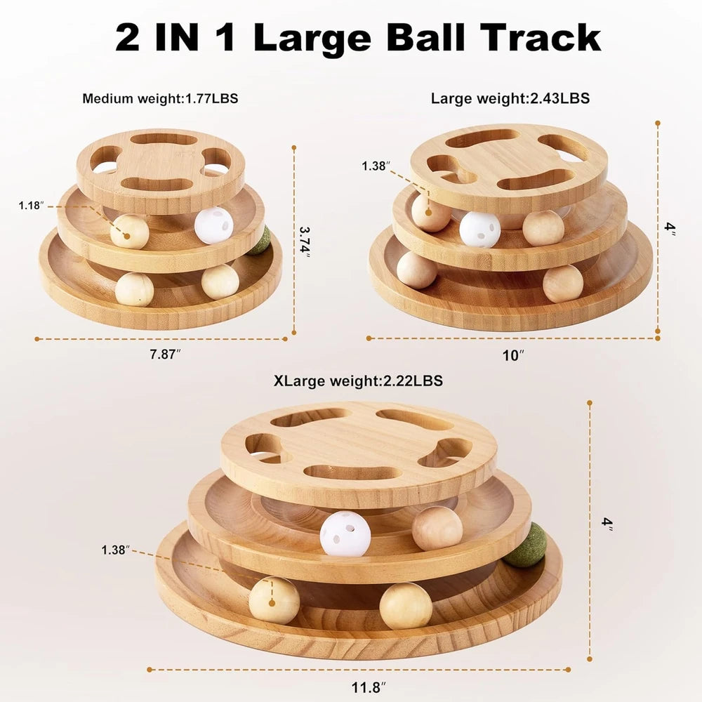 Zomisia Wooden Cat Ball Track