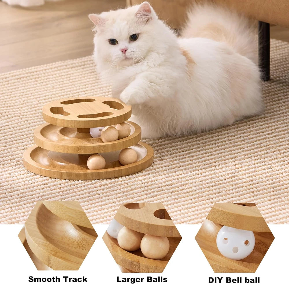 Zomisia Wooden Cat Ball Track