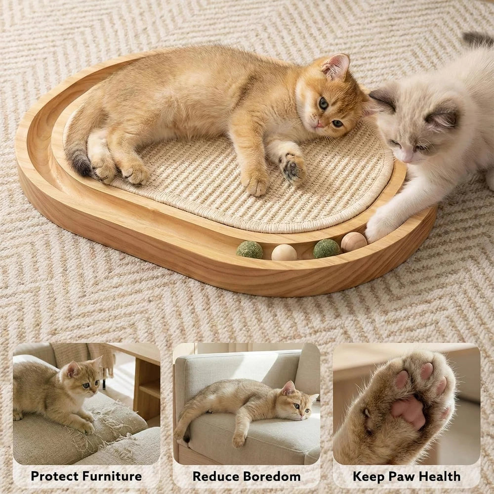 Sisal Cat Scratcher with Ball Track