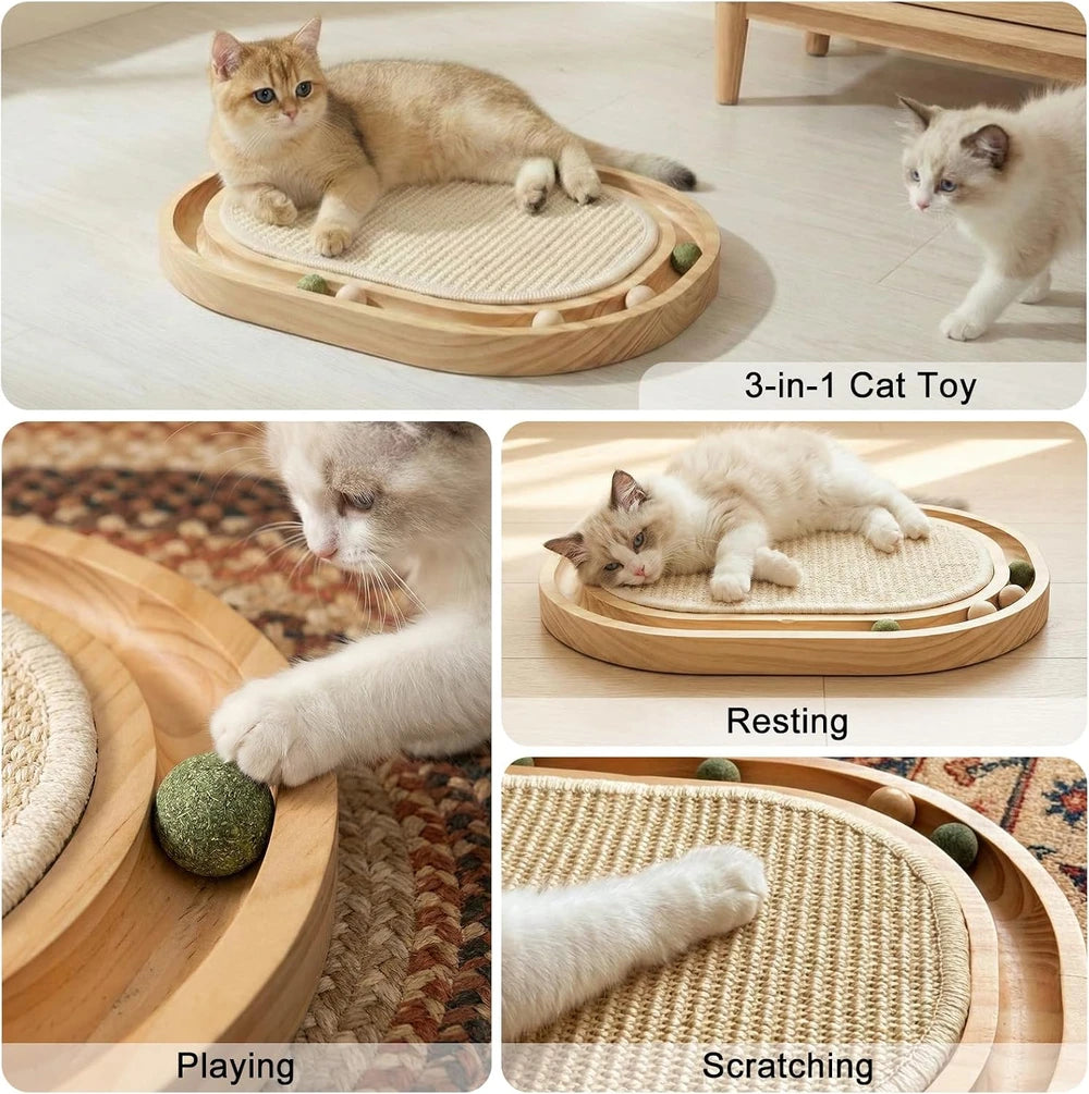 Sisal Cat Scratcher with Ball Track