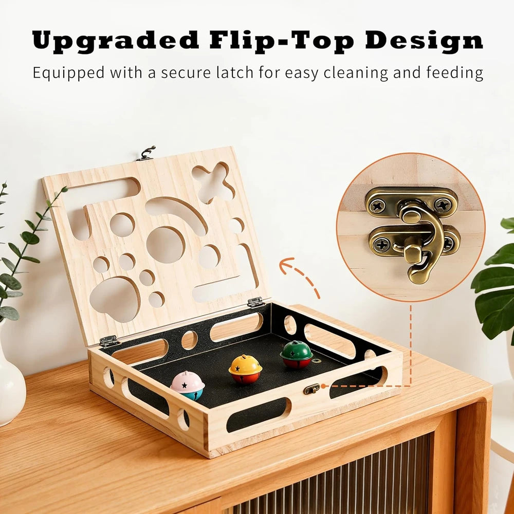 Solid Wood Cat Scratching Enrichment Box