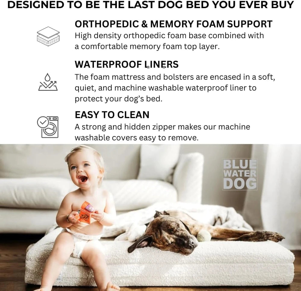 Orthopedic Boucle Memory Foam Dog Bed