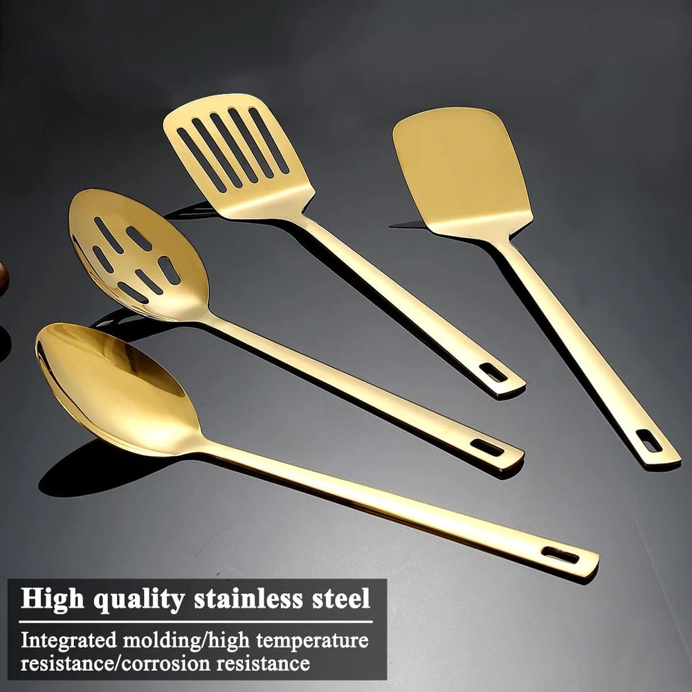 Gold Stainless Steel Cooking Utensil Set