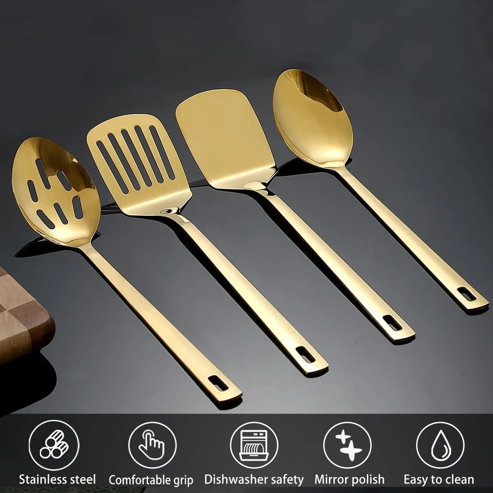 Gold Stainless Steel Cooking Utensil Set