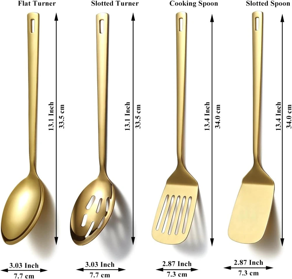 Gold Stainless Steel Cooking Utensil Set